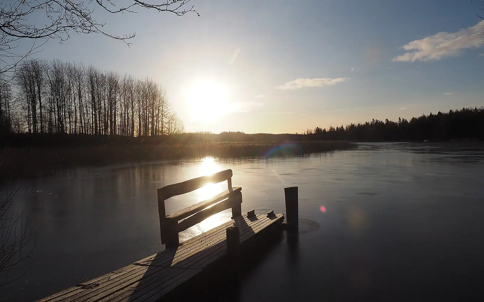Pier at frozen Lohjanjärvi