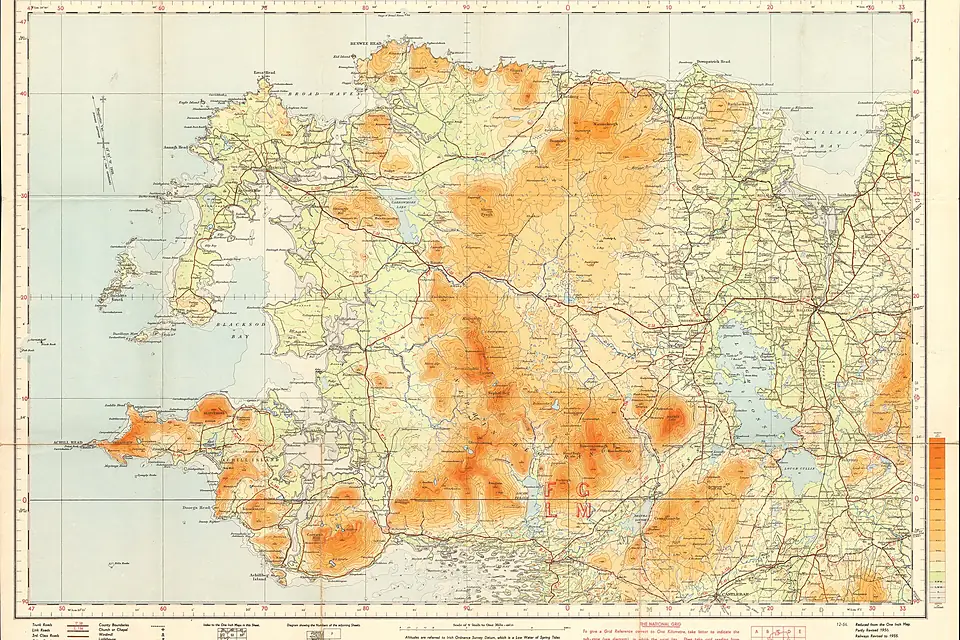 Ordnance Survey Ireland Half-Inch Sheet 6 North Mayo, Published 1956