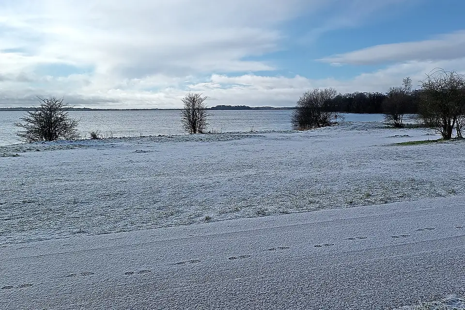 Early morning ice at Lough Ennell