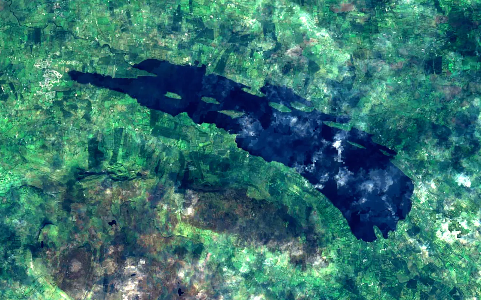 Lough Melvin seen from space (Sentinel-2)
