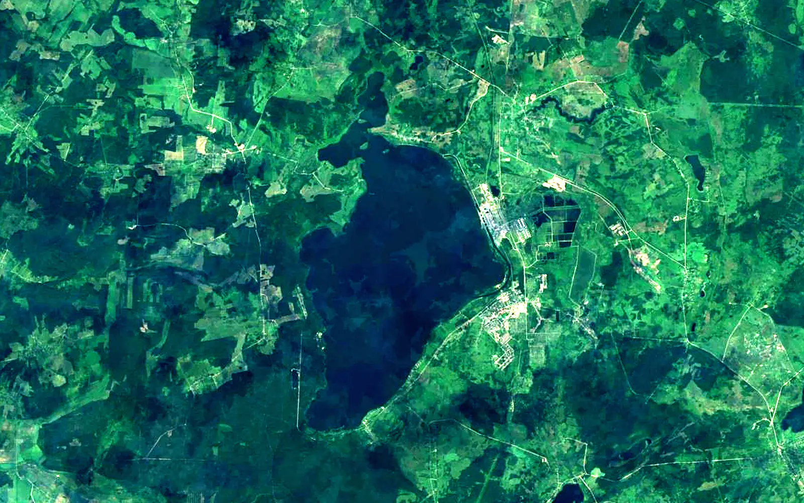 Lukomskaje seen from space (Sentinel-2)