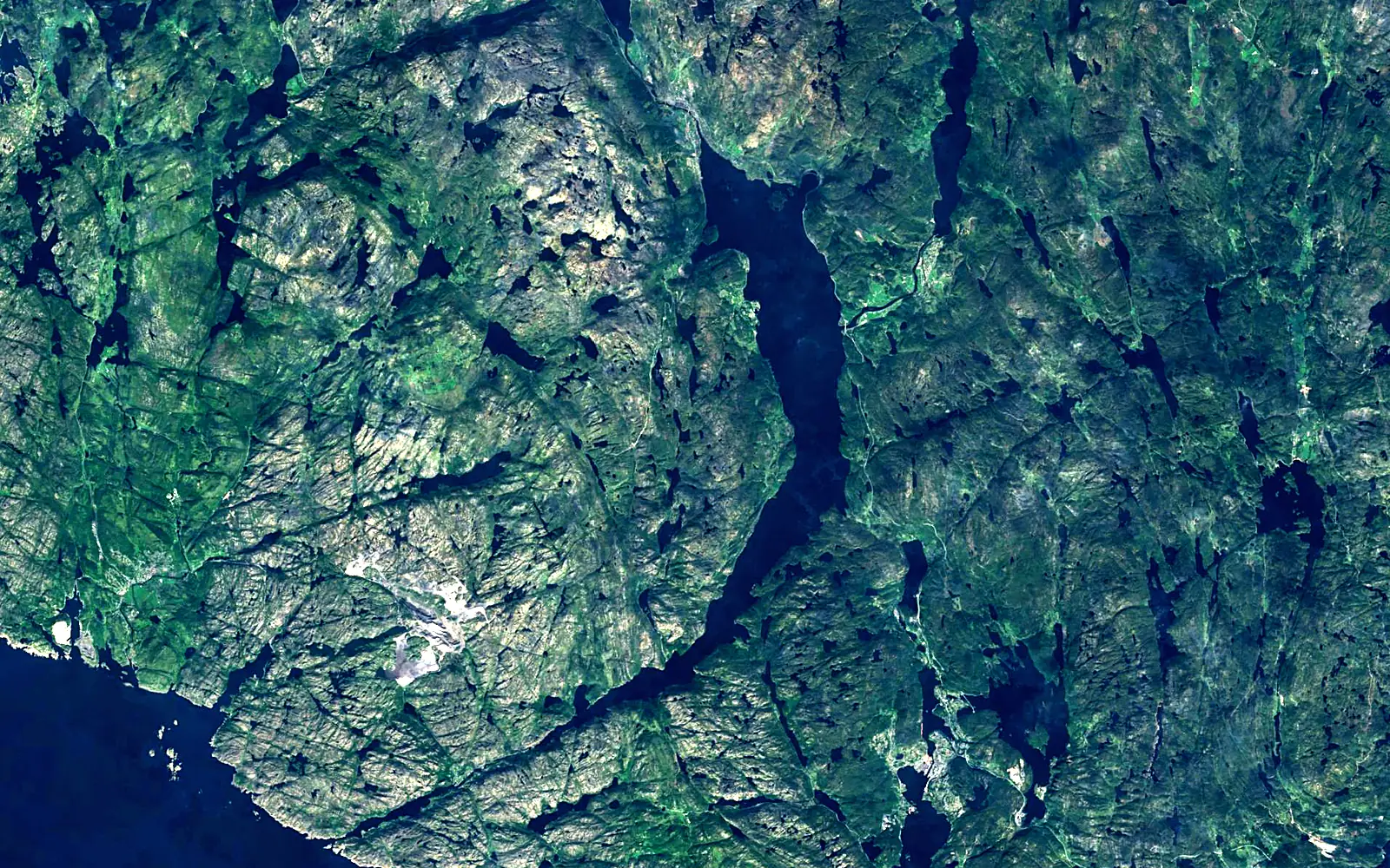Lundevatnet seen from space (Sentinel-2)