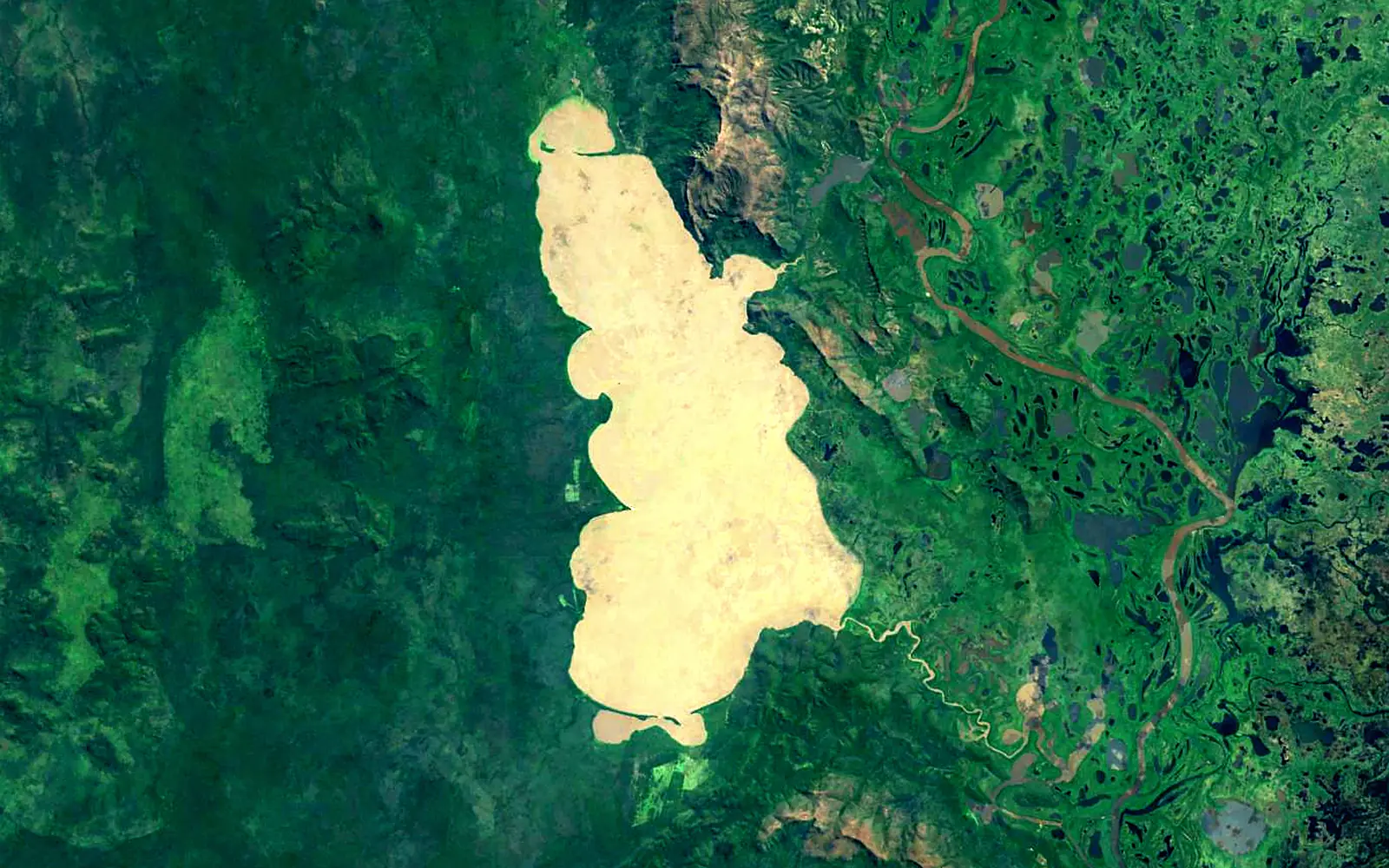 Mandioré Lake seen from space (Sentinel-2)