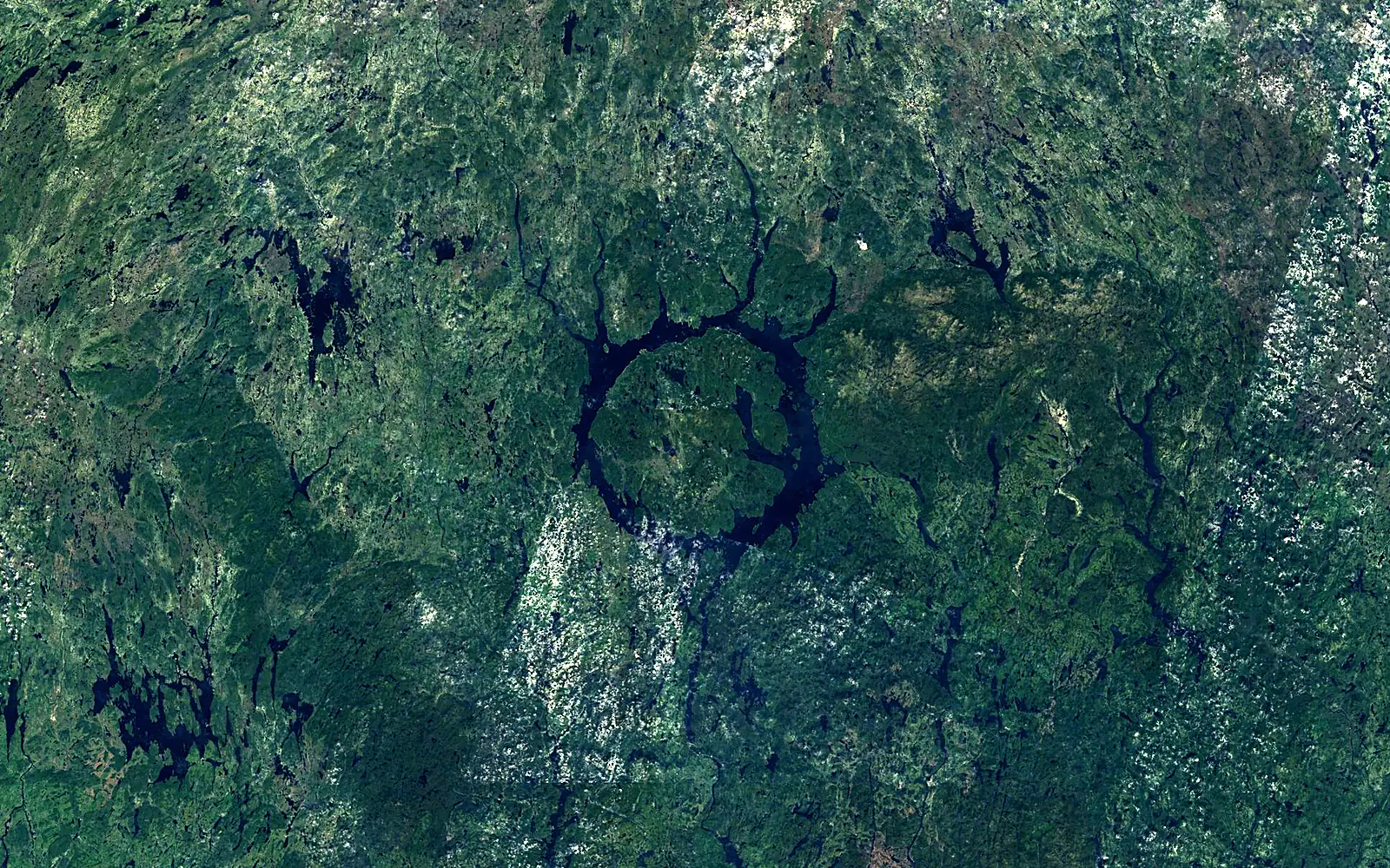 Manicouagan Reservoir seen from space (Sentinel-2)