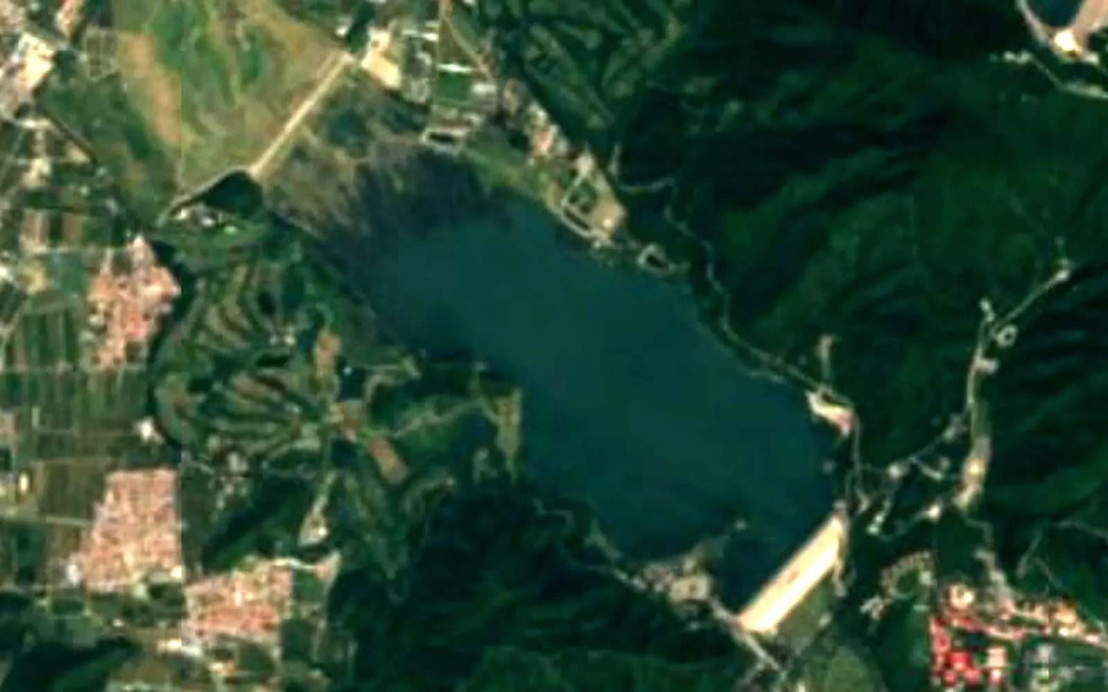 Ming Tombs Reservoir seen from space (Sentinel-2)