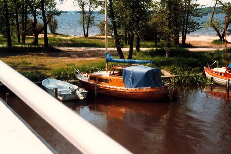 Alingsås småbåtshamn i Nolhaga, Mjörn, ca 1980