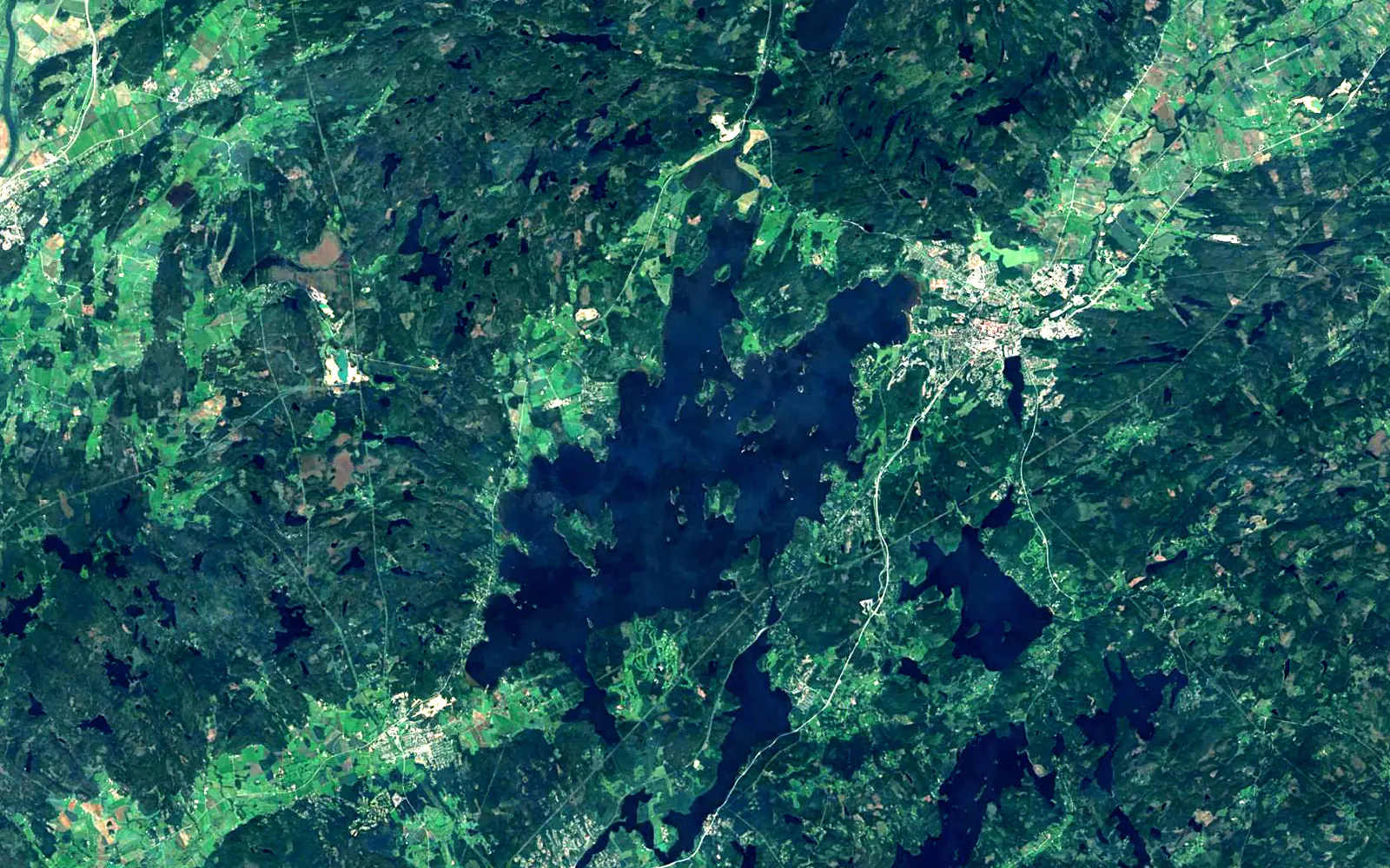 Mjörn seen from space (Sentinel-2)