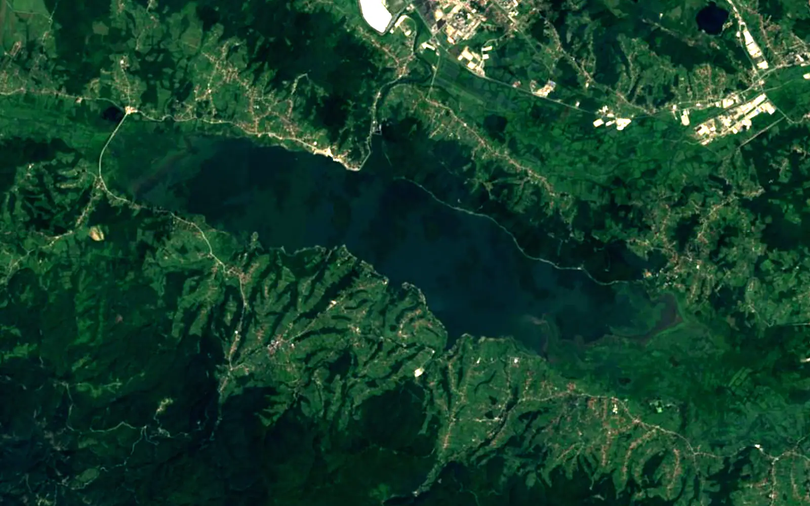 Modrac Lake seen from space (Sentinel-2)