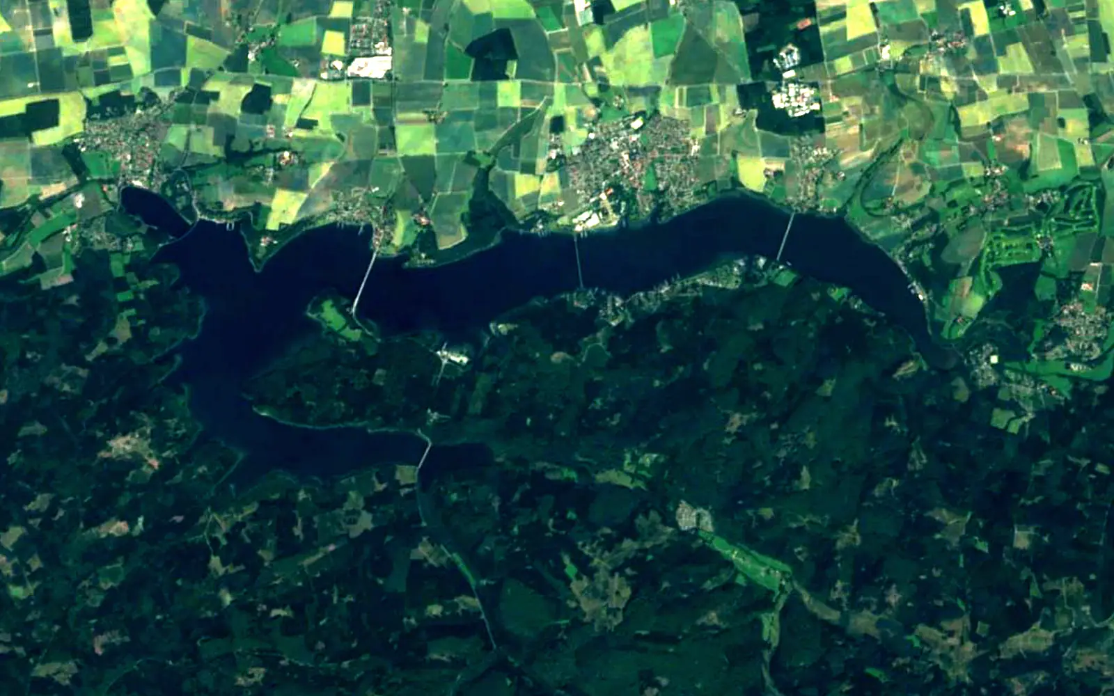 Möhne Reservoir seen from space (Sentinel-2)