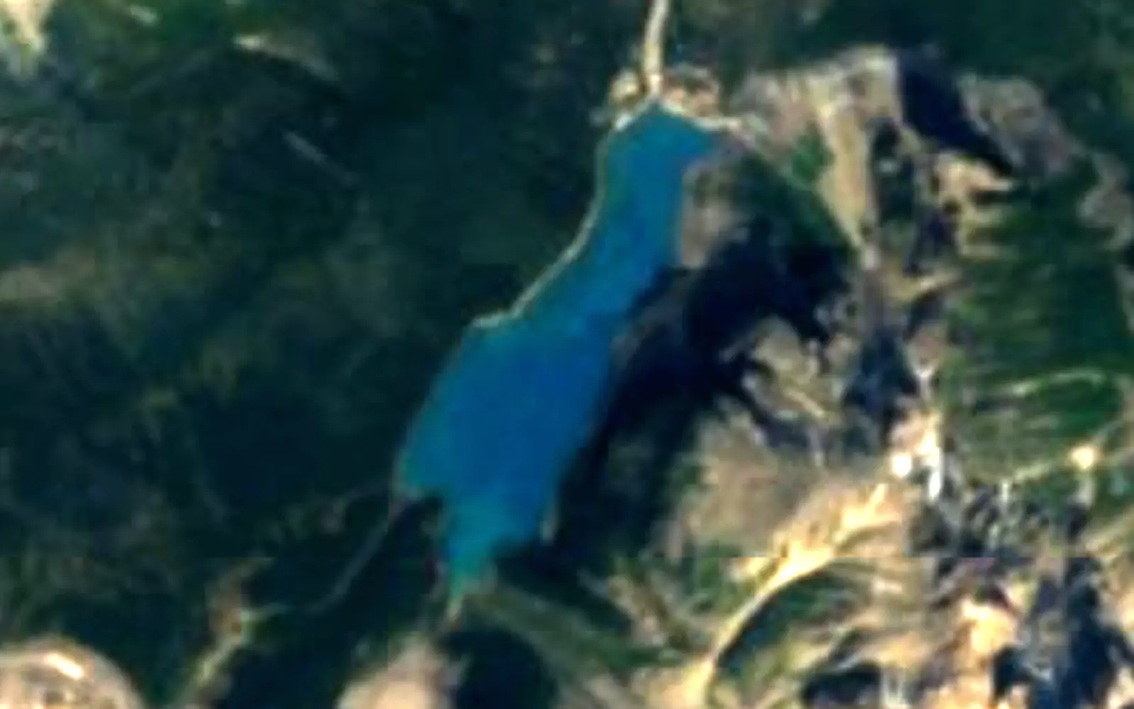 Moraine Lake seen from space (Sentinel-2)