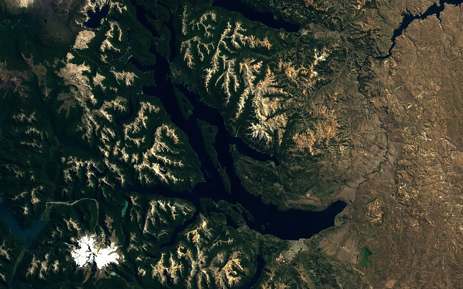 Nahuel Huapi Lake seen from space (Sentinel-2)