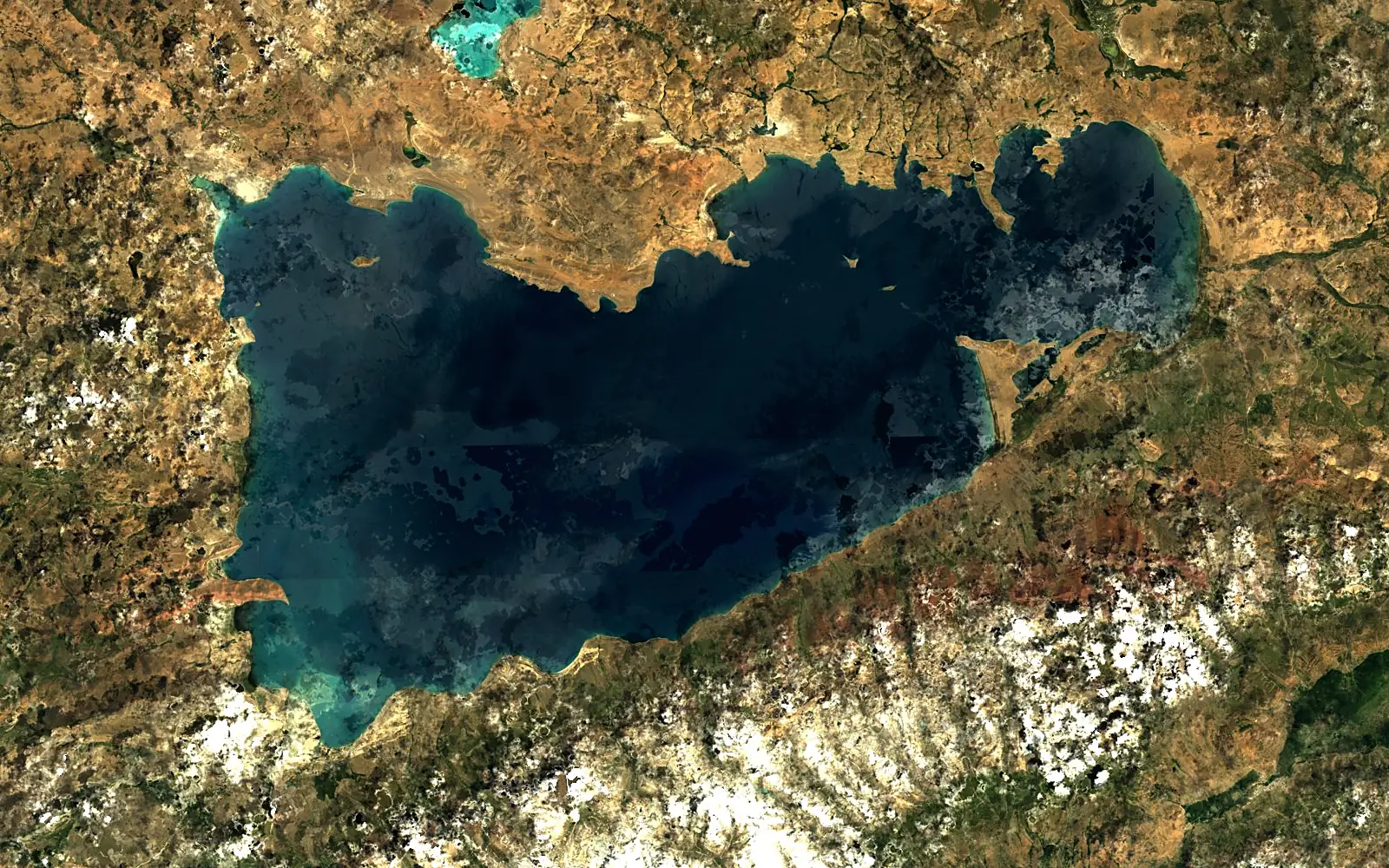 Namtso seen from space (Sentinel-2)