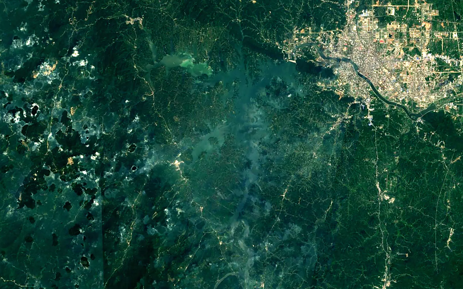 Nanwan Shuiku seen from space (Sentinel-2)