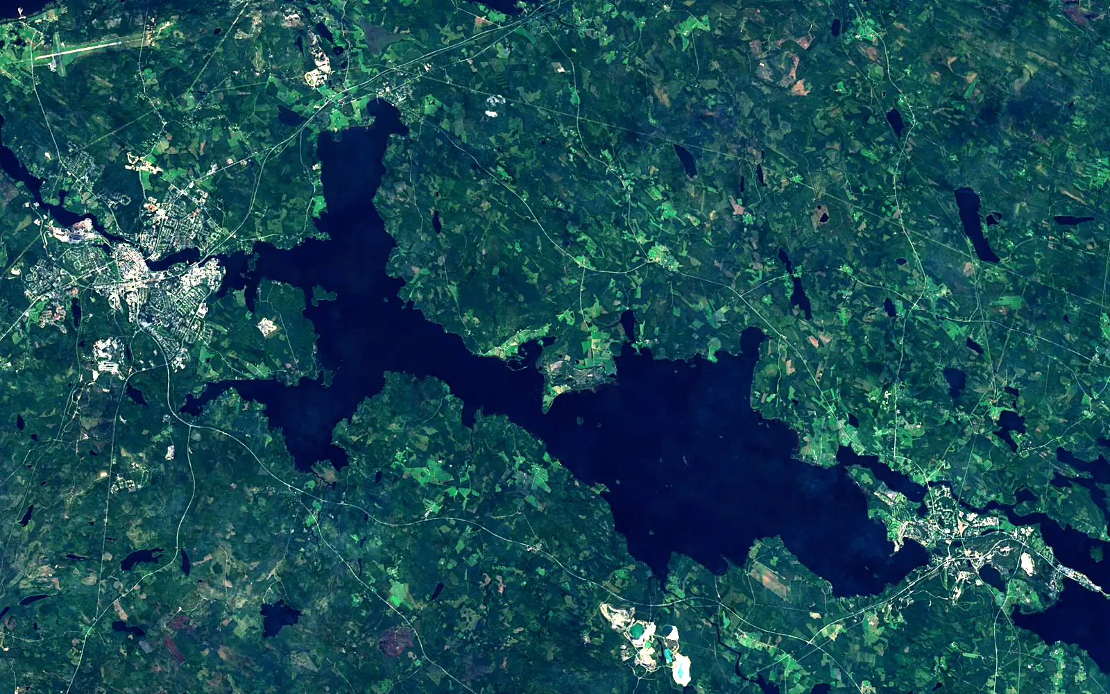 Nuasjärvi seen from space (Sentinel-2)