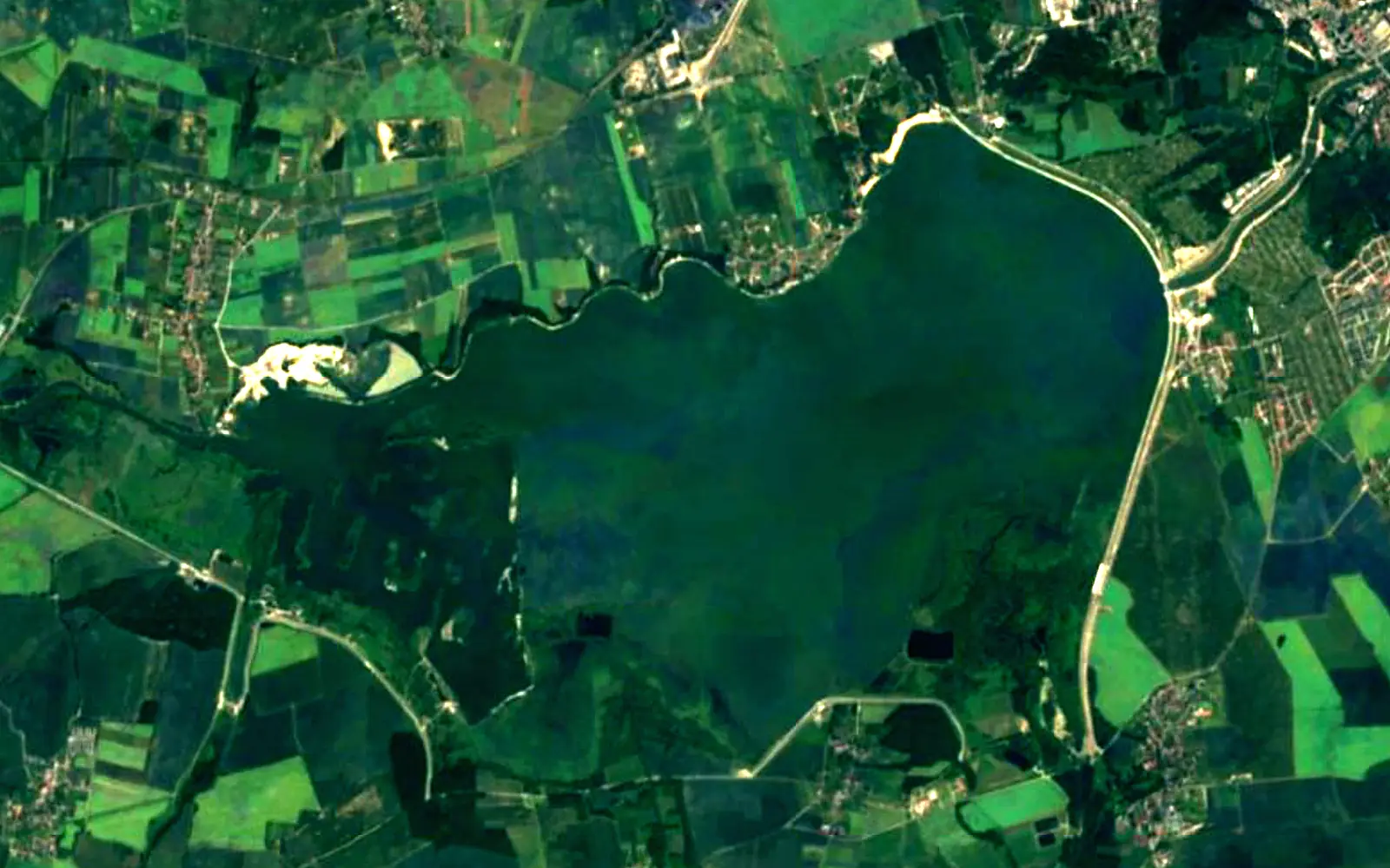 Nyskie Lake seen from space (Sentinel-2)