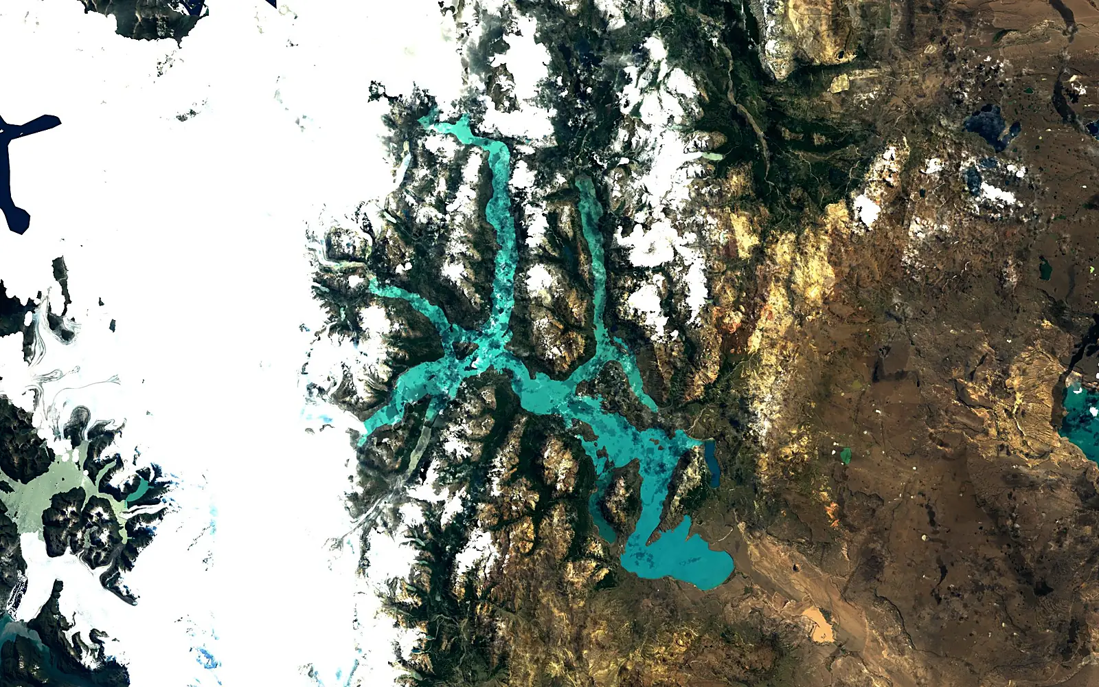O'Higgins/San Martín Lake seen from space (Sentinel-2)