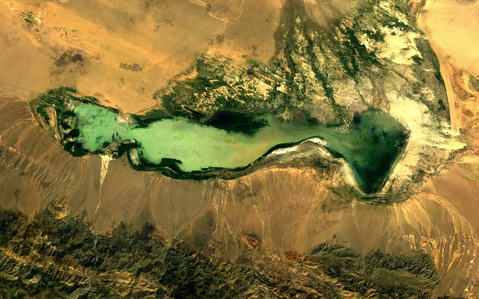 Orog Lake seen from space (Sentinel-2)