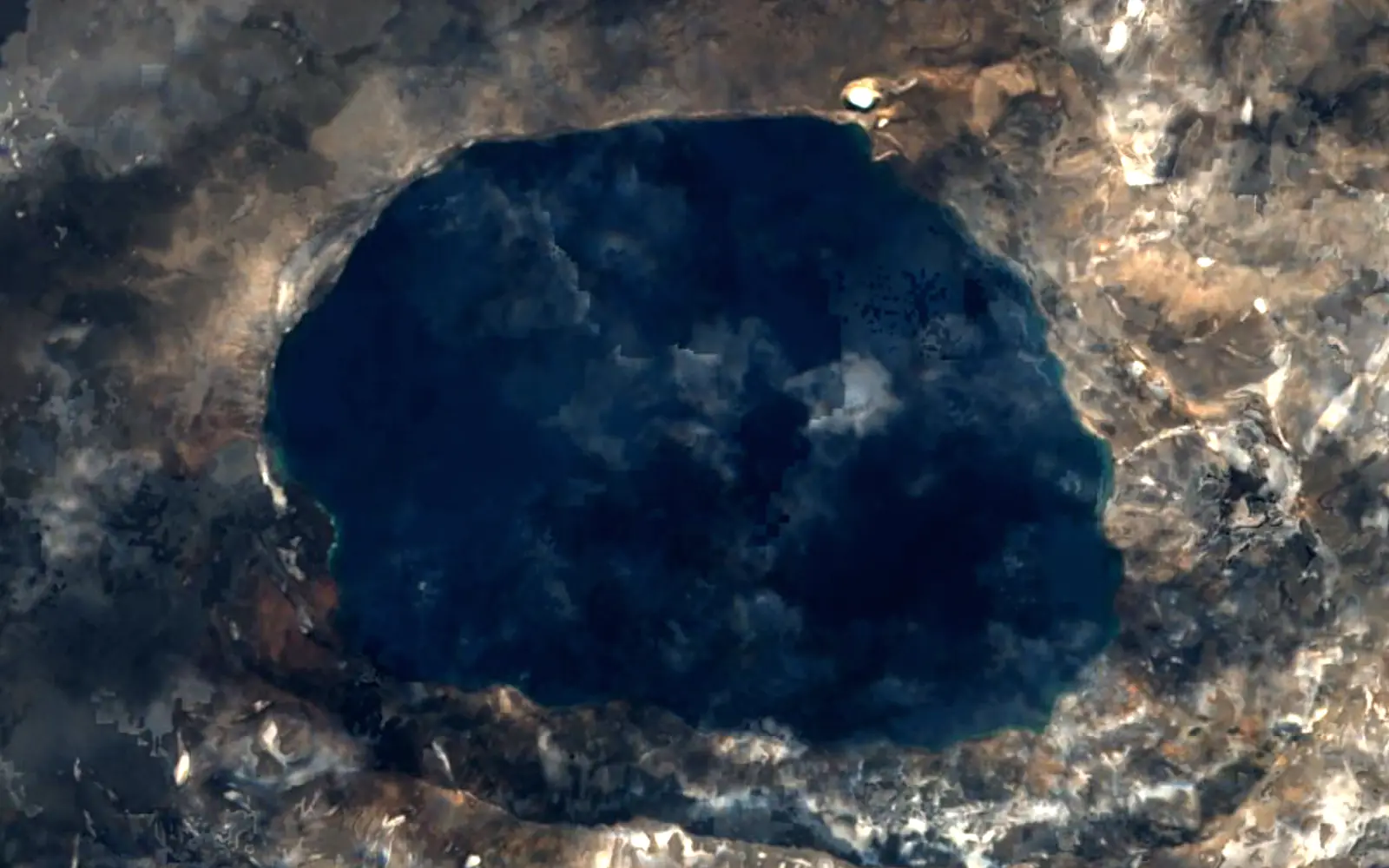 Öskjuvatn seen from space (Sentinel-2)