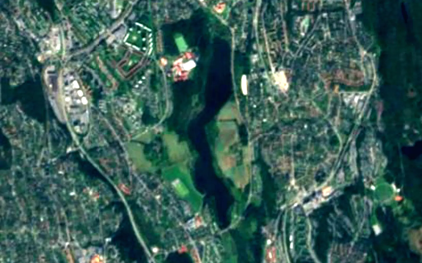 Østensjøvannet seen from space (Sentinel-2)