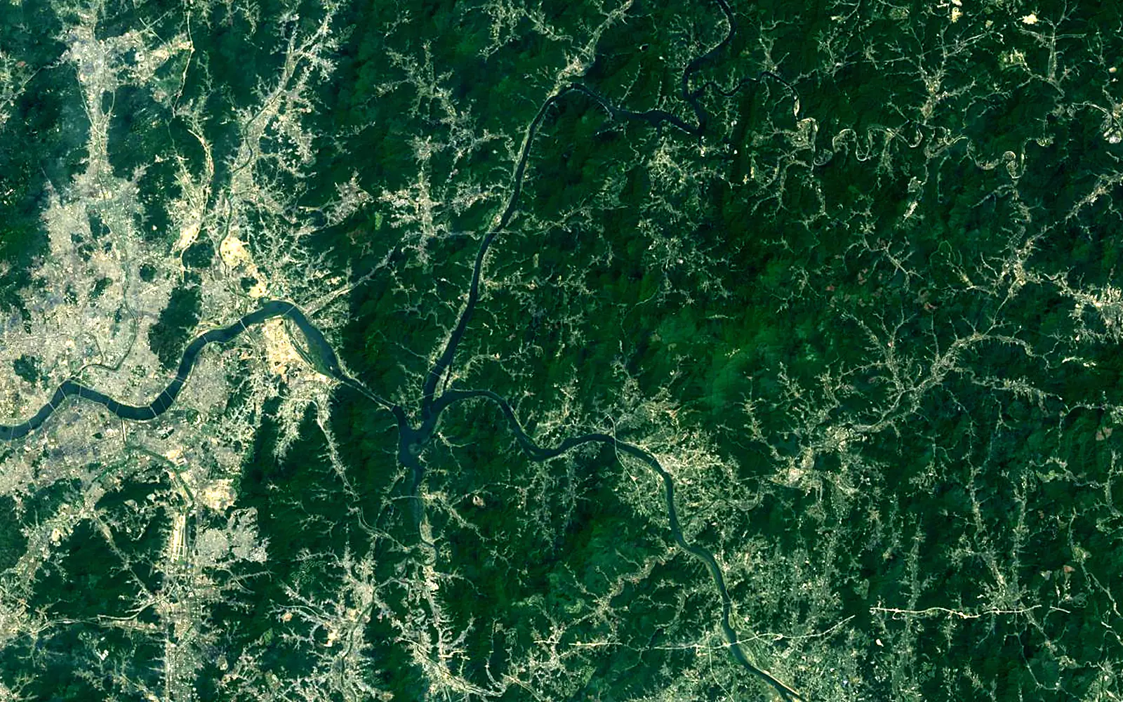 Paldang Lake seen from space (Sentinel-2)