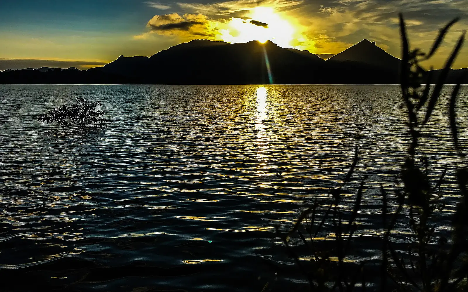 The Delightful Sunset in Parakrama Samudra