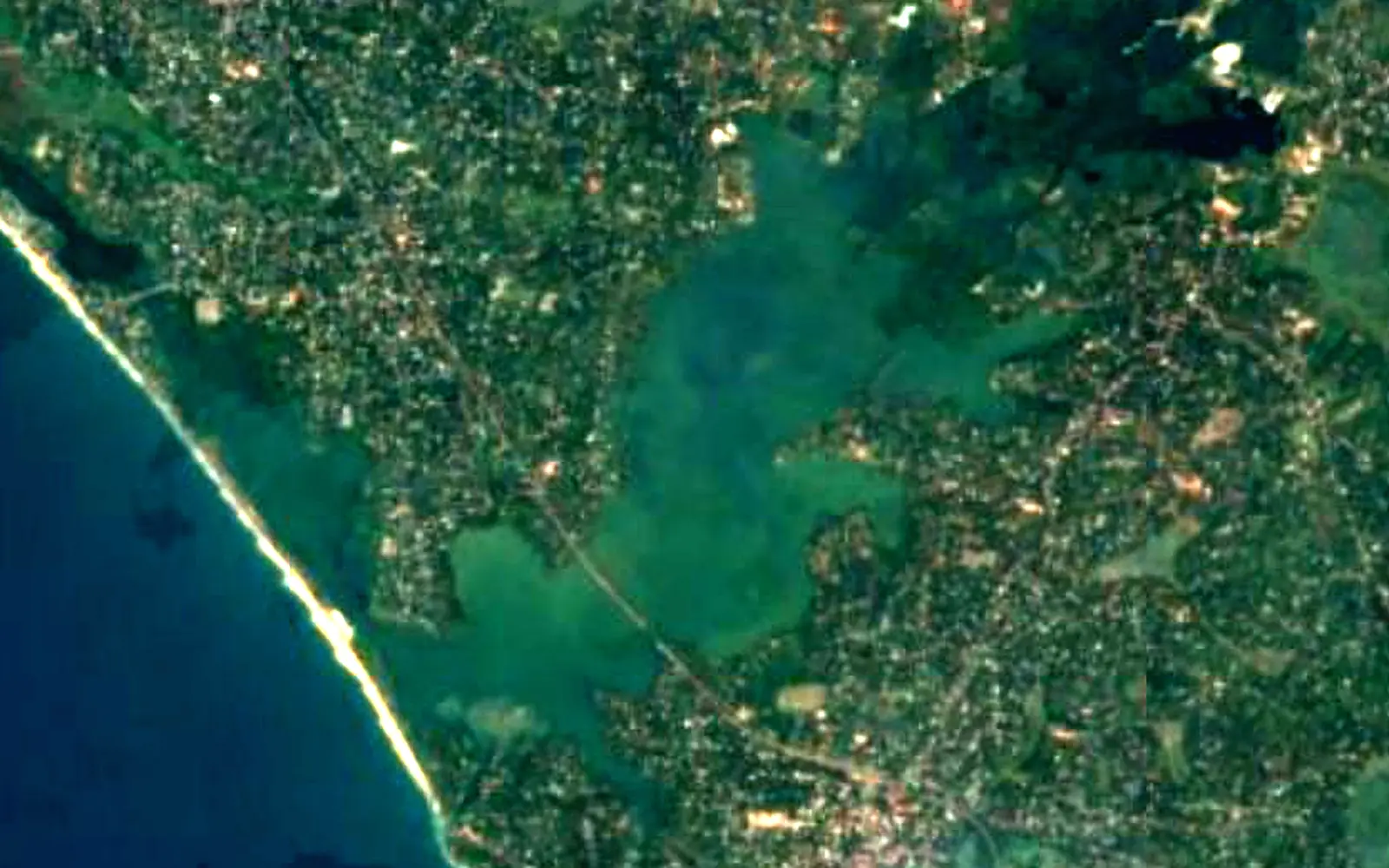 Paravur Kayal seen from space (Sentinel-2)