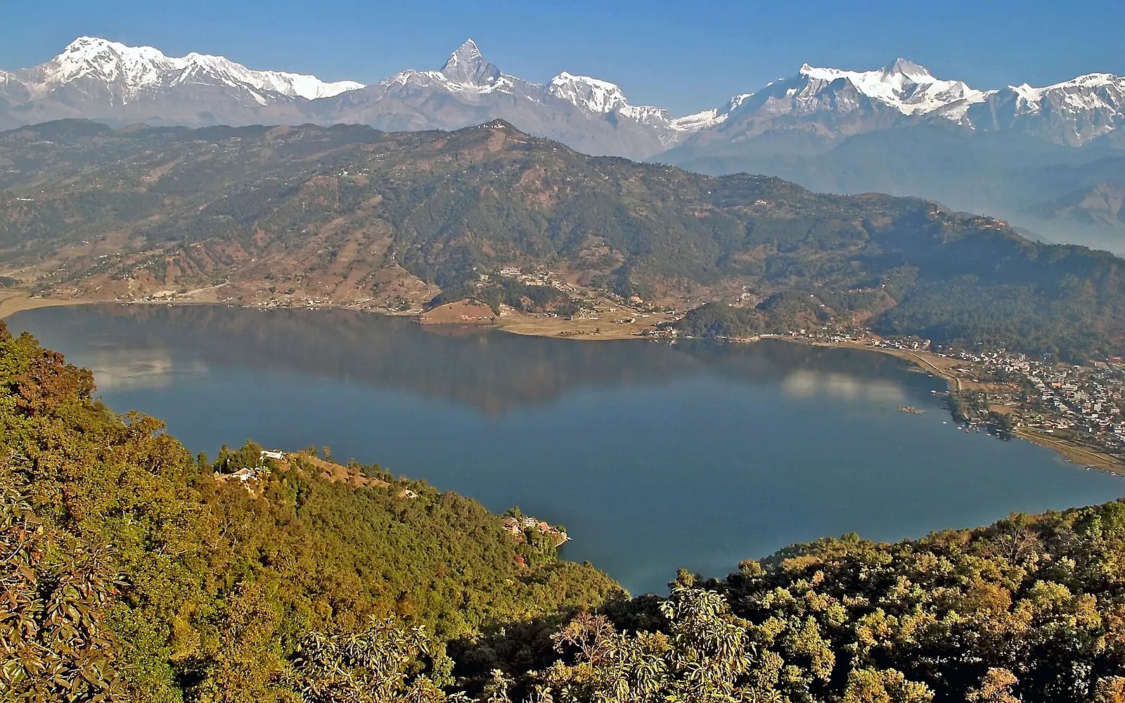 Annapurna Range and the Phewa Lake