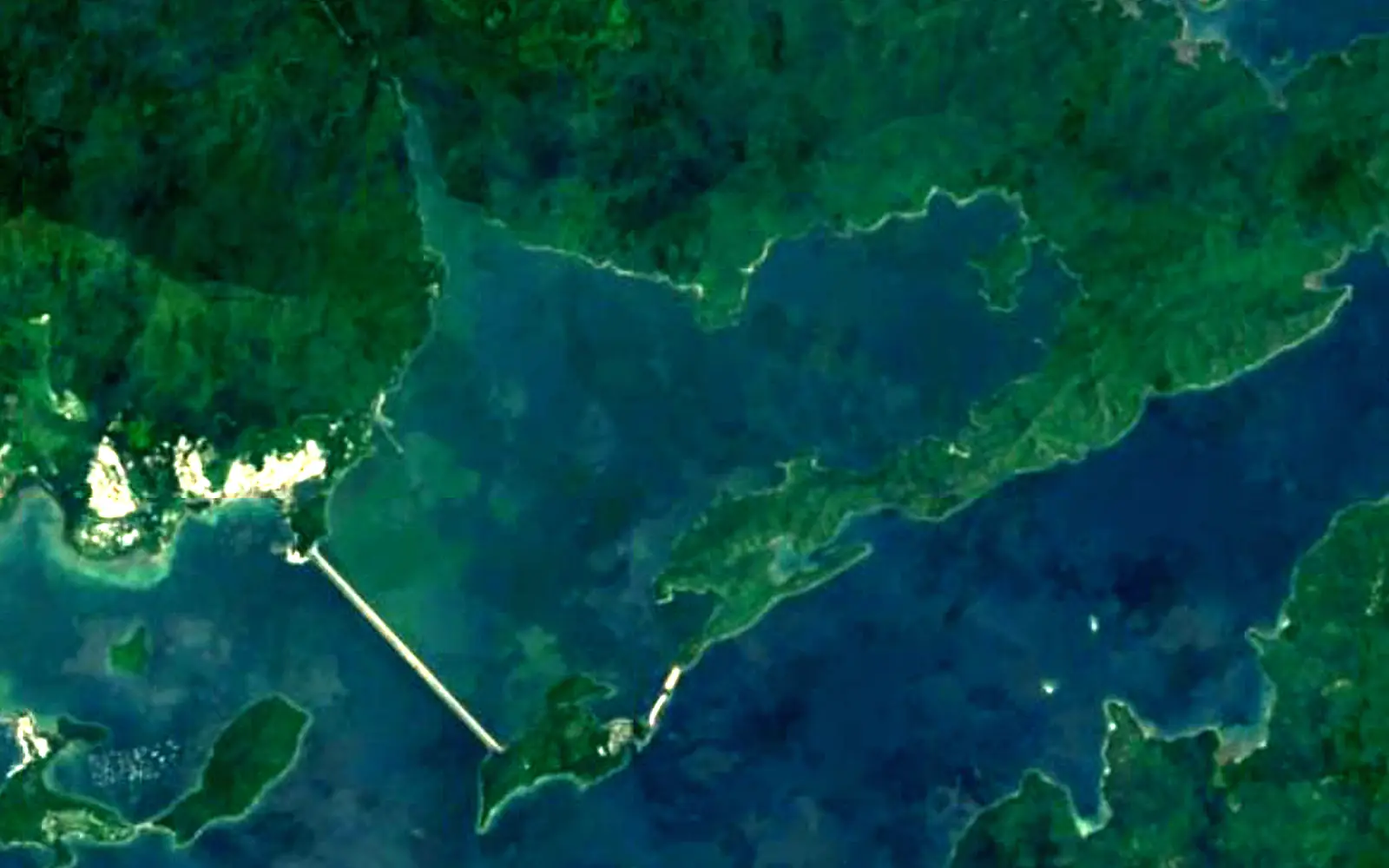 Plover Cove Reservoir seen from space (Sentinel-2)