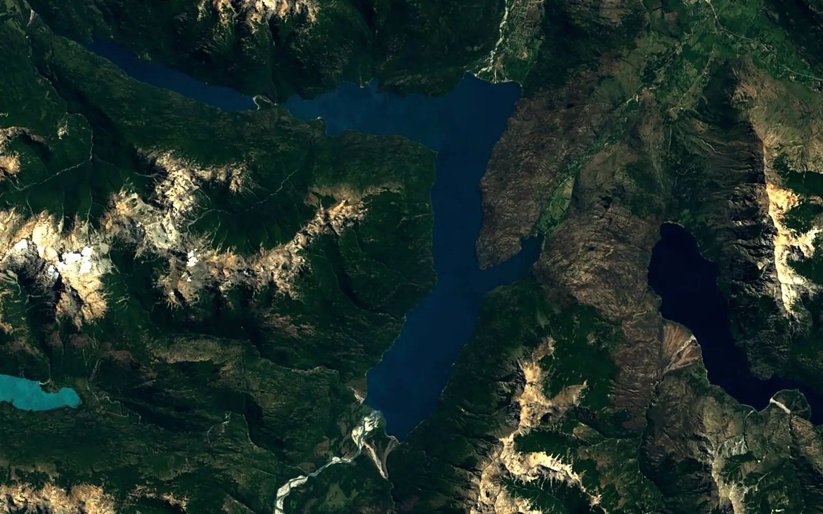 Puelo Lake seen from space (Sentinel-2)
