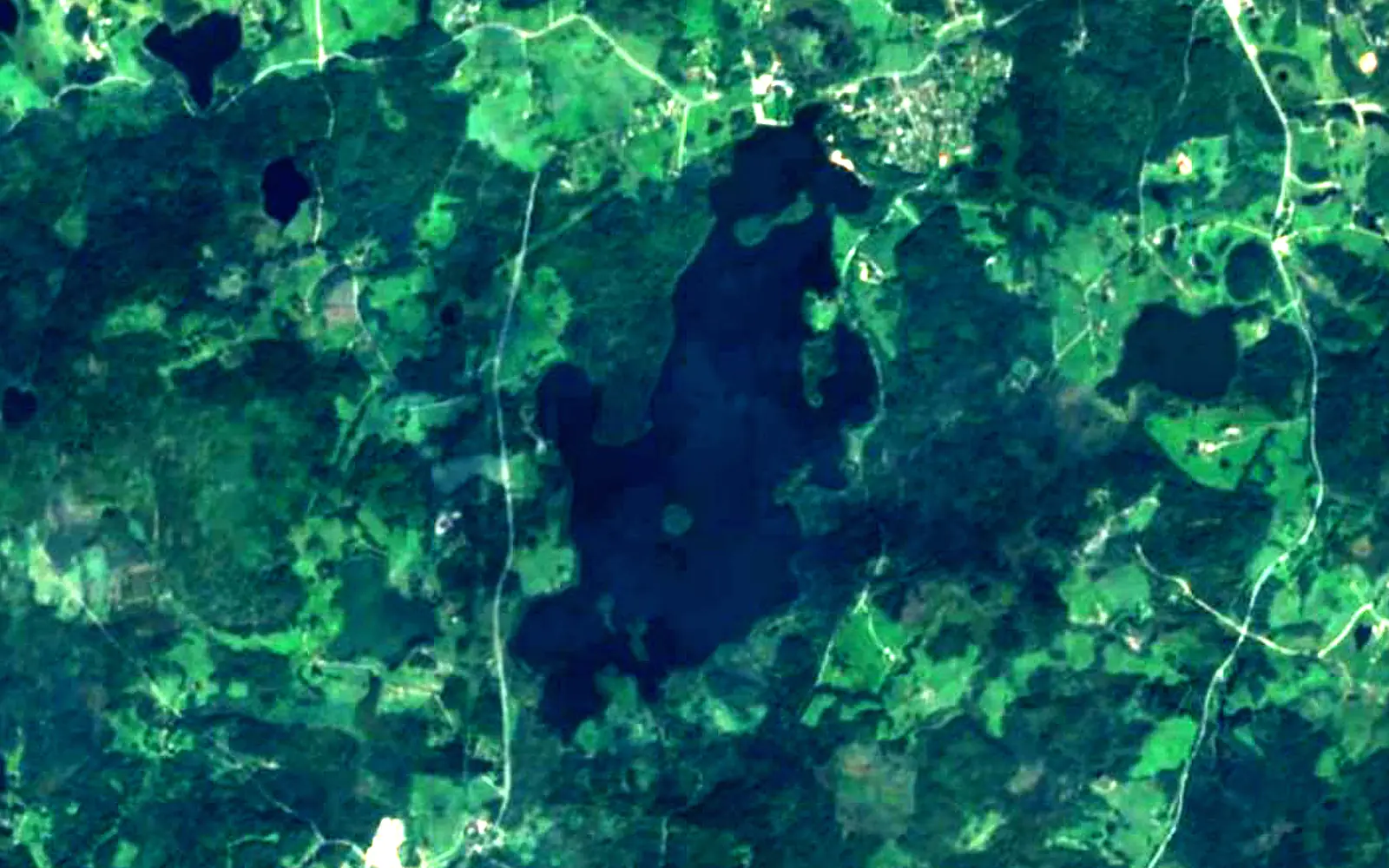 Pühajärv seen from space (Sentinel-2)