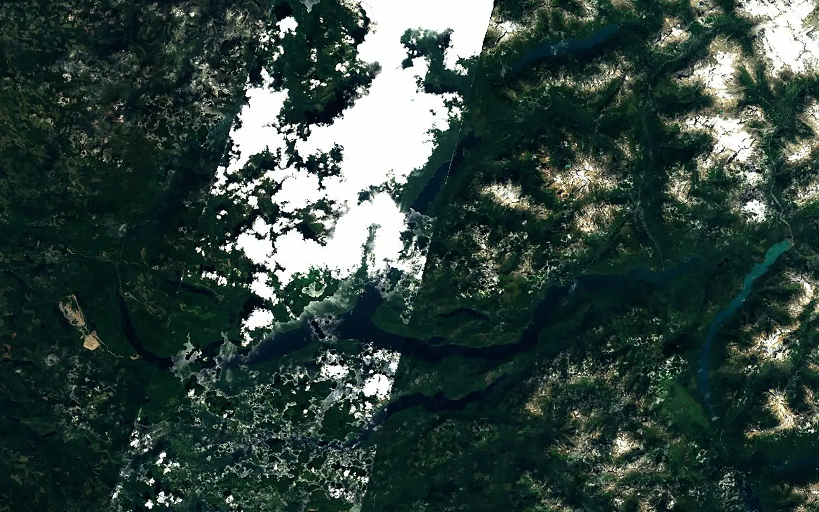 Quesnel Lake seen from space (Sentinel-2)