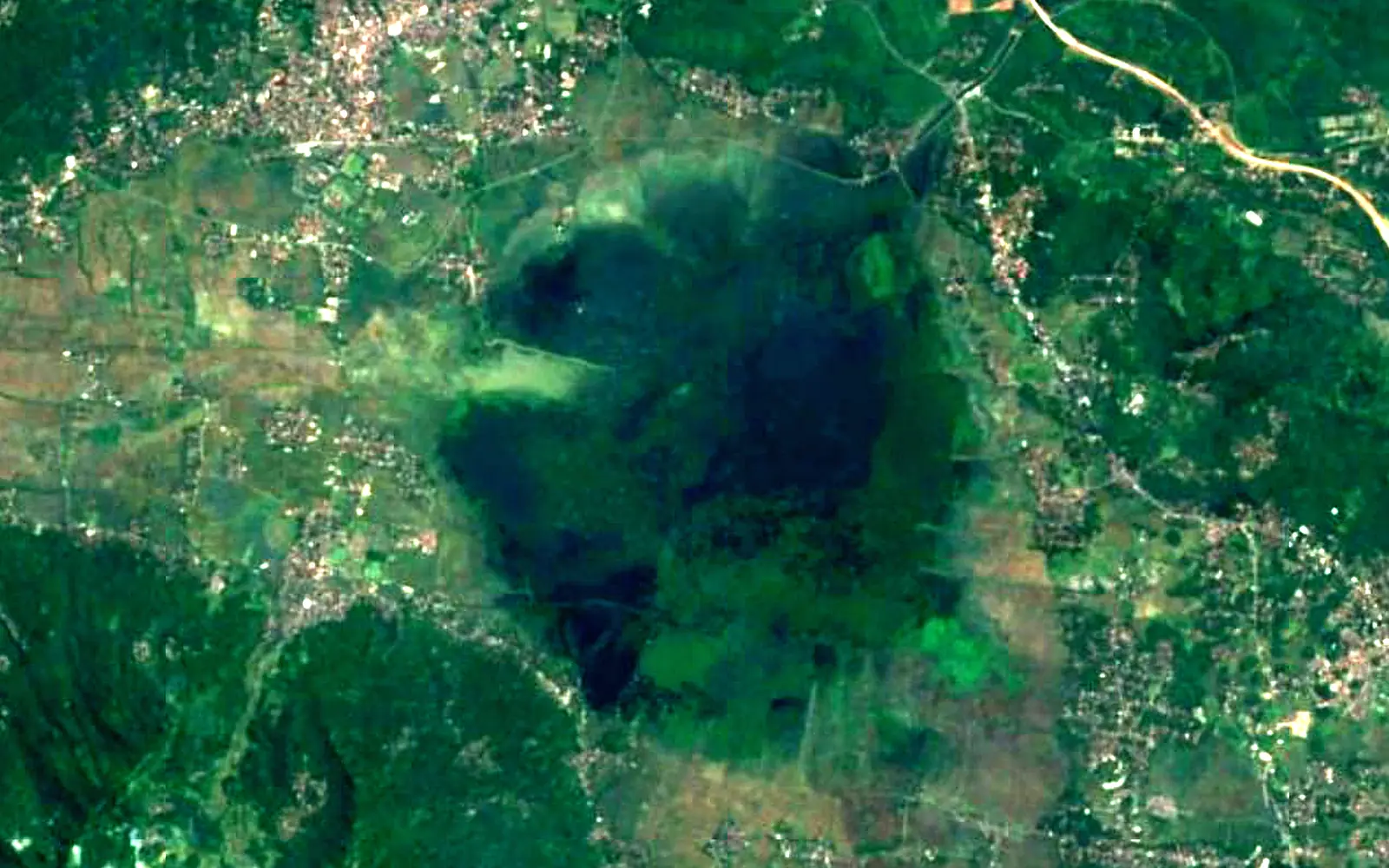 Rawa Pening Lake seen from space (Sentinel-2)