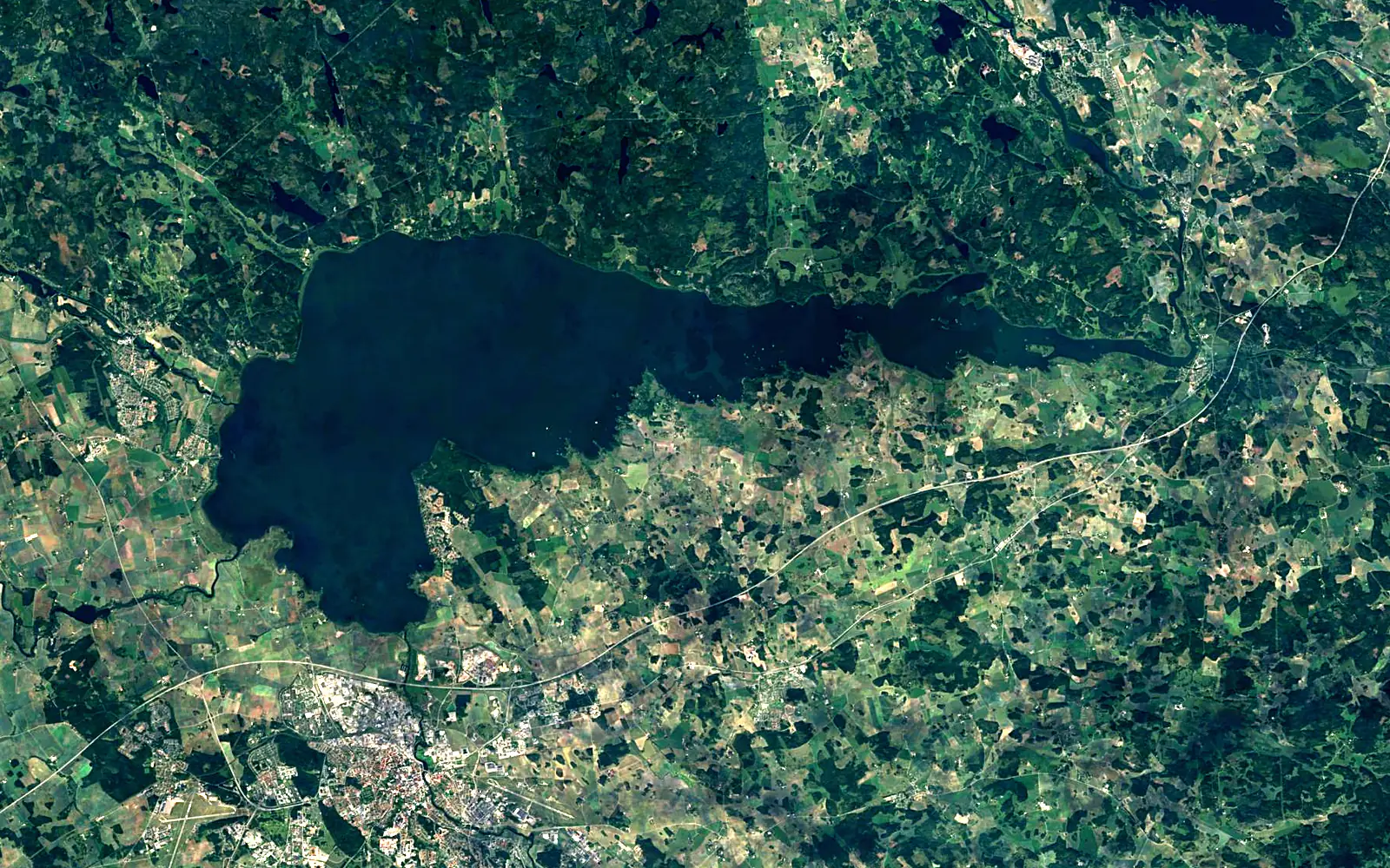 Roxen seen from space (Sentinel-2)