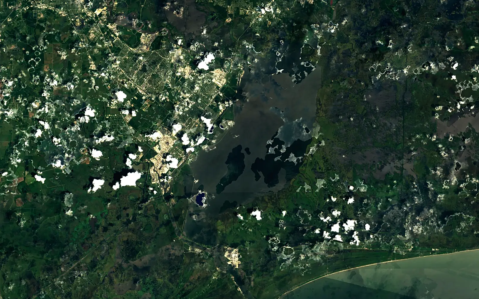 Sabine Lake seen from space (Sentinel-2)