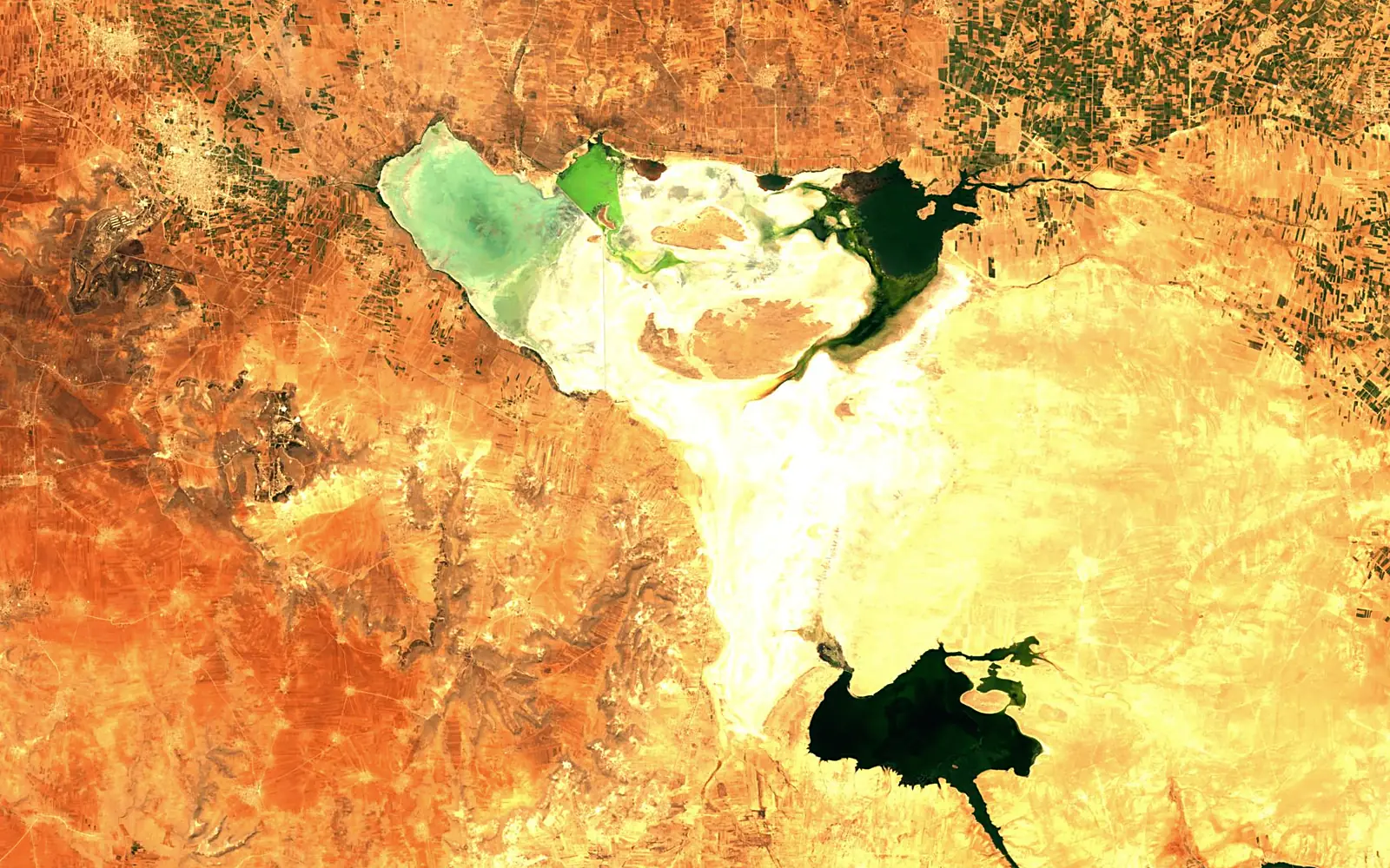 Sabkhat al-Jabbul seen from space (Sentinel-2)