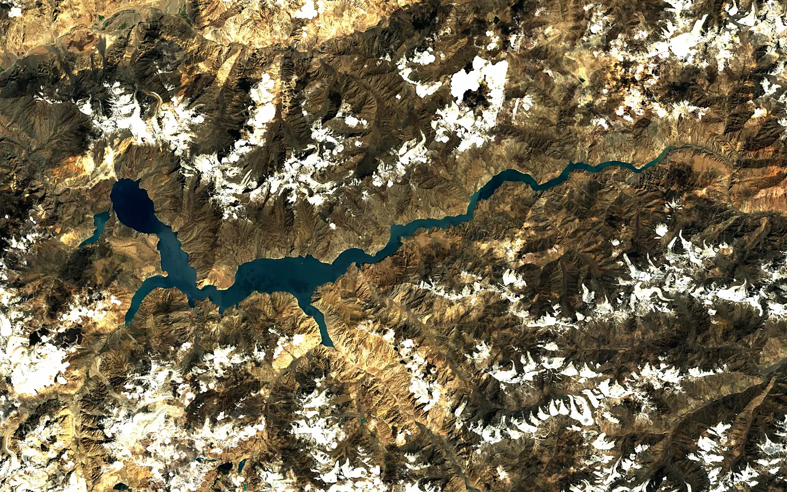 Sarez Lake seen from space (Sentinel-2)