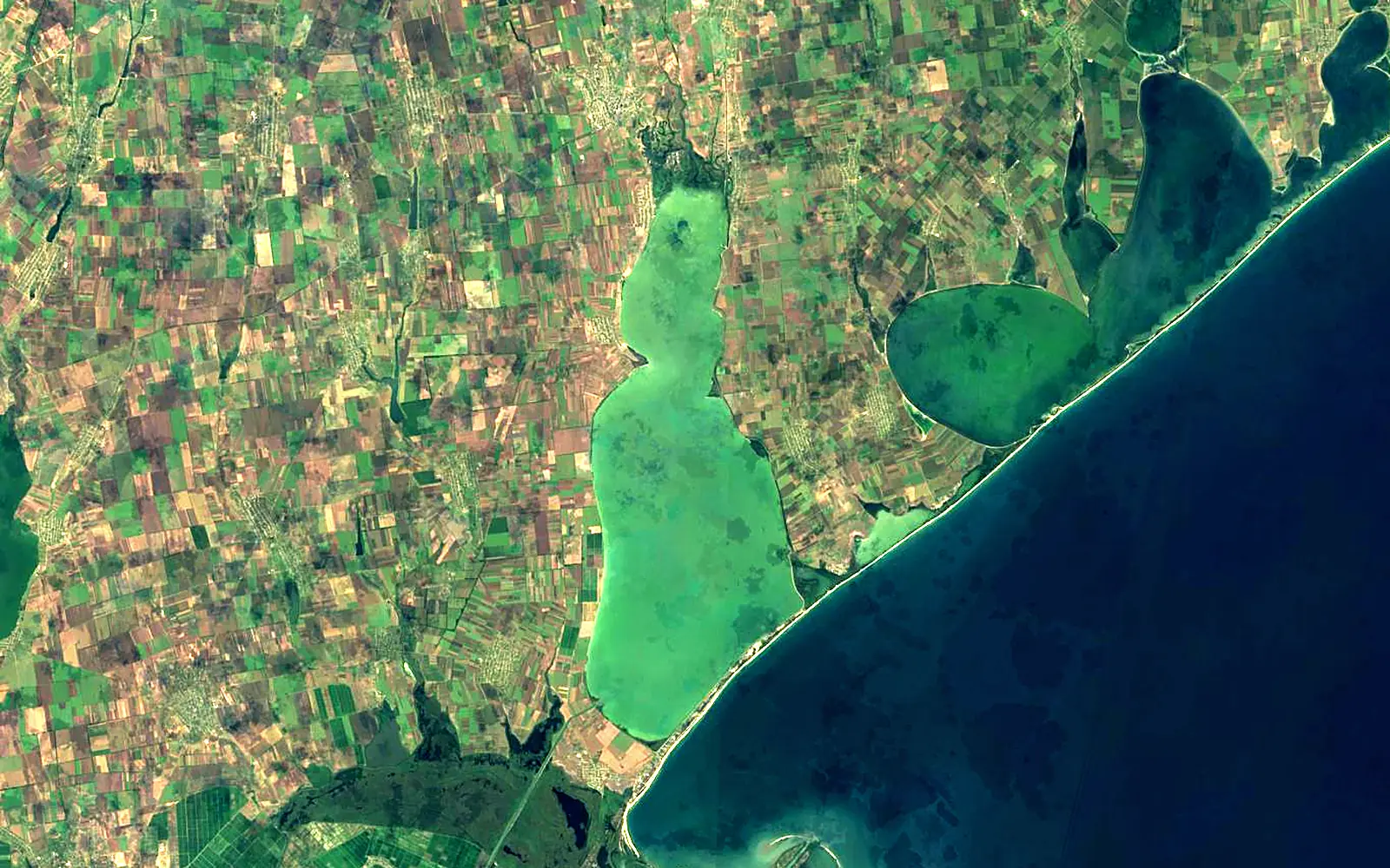 Sasyk Lagoon seen from space (Sentinel-2)