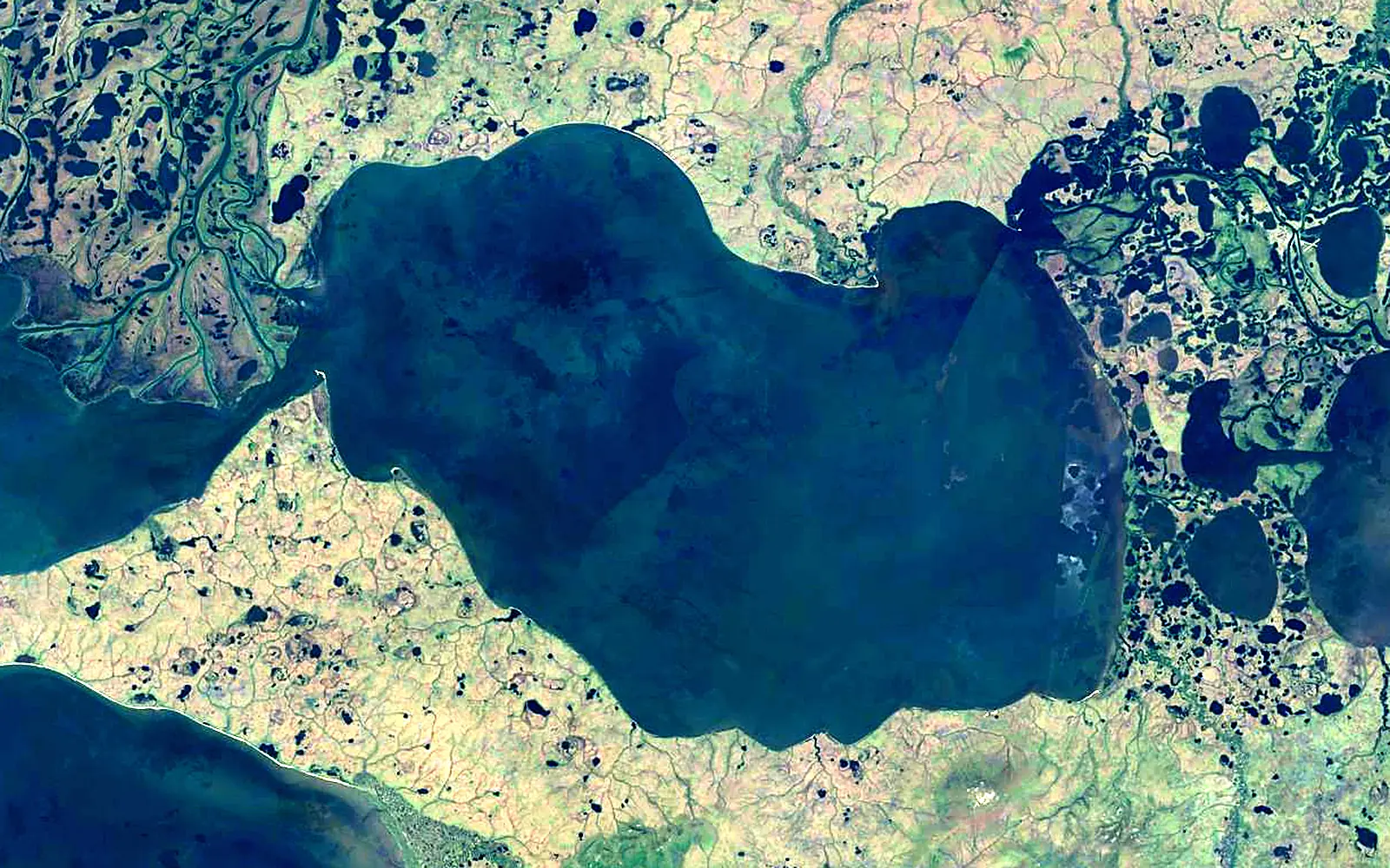 Selawik Lake seen from space (Sentinel-2)