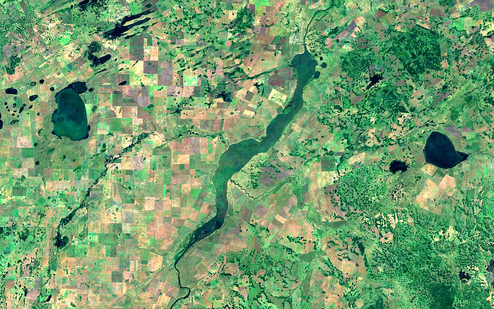 Sergeyev Dam seen from space (Sentinel-2)