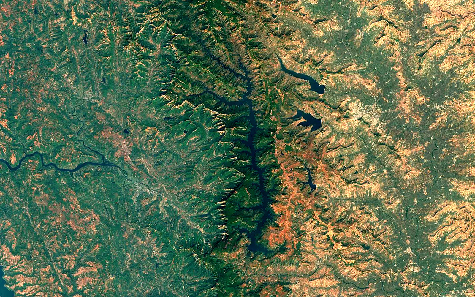 Shivasagar lake seen from space (Sentinel-2)