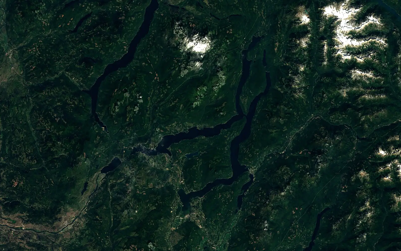 Shuswap Lake seen from space (Sentinel-2)