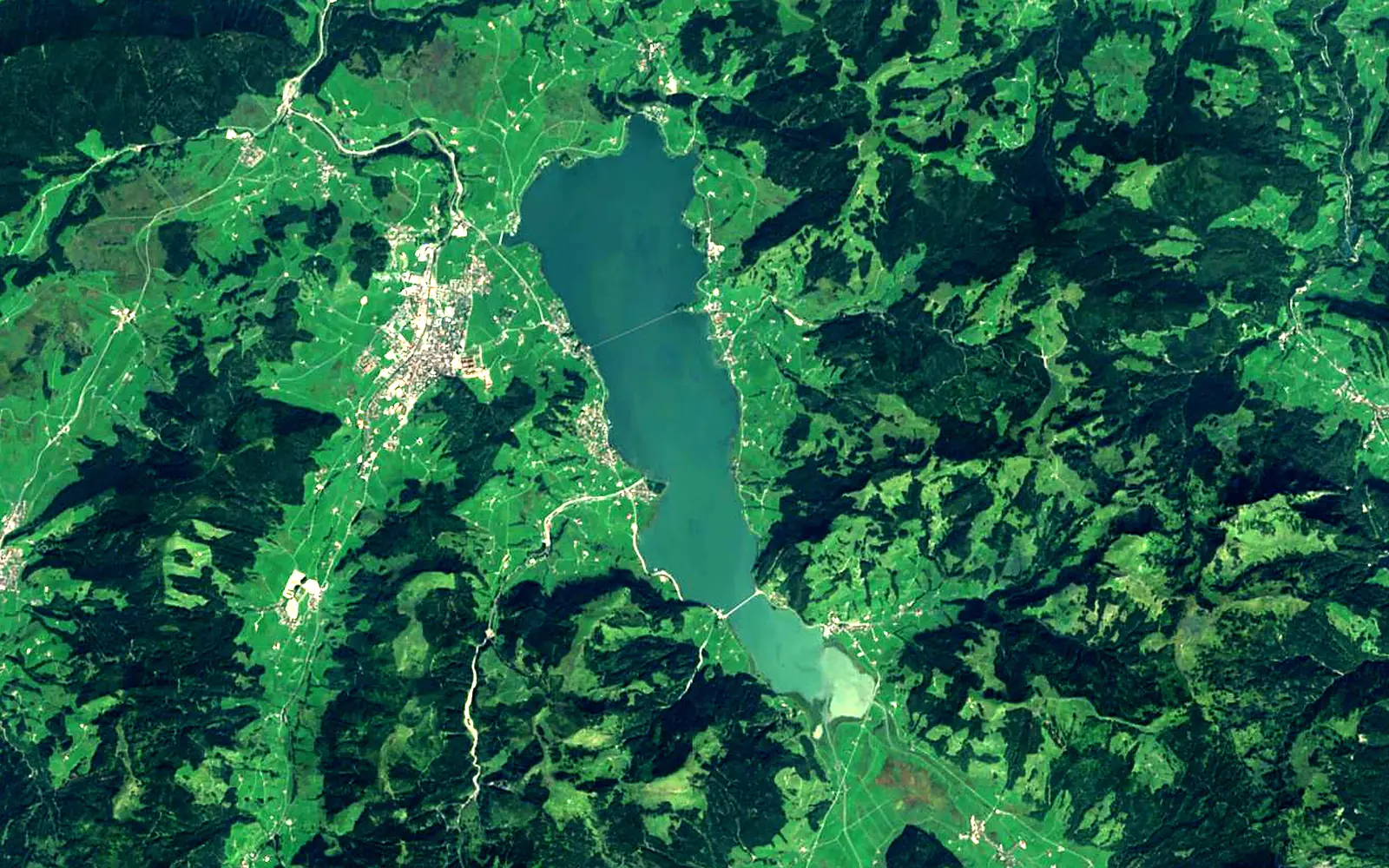 Sihlsee seen from space (Sentinel-2)