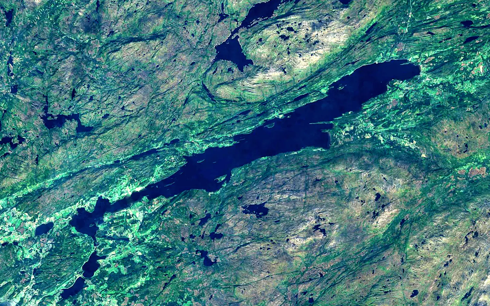 Snåsavatnet seen from space (Sentinel-2)