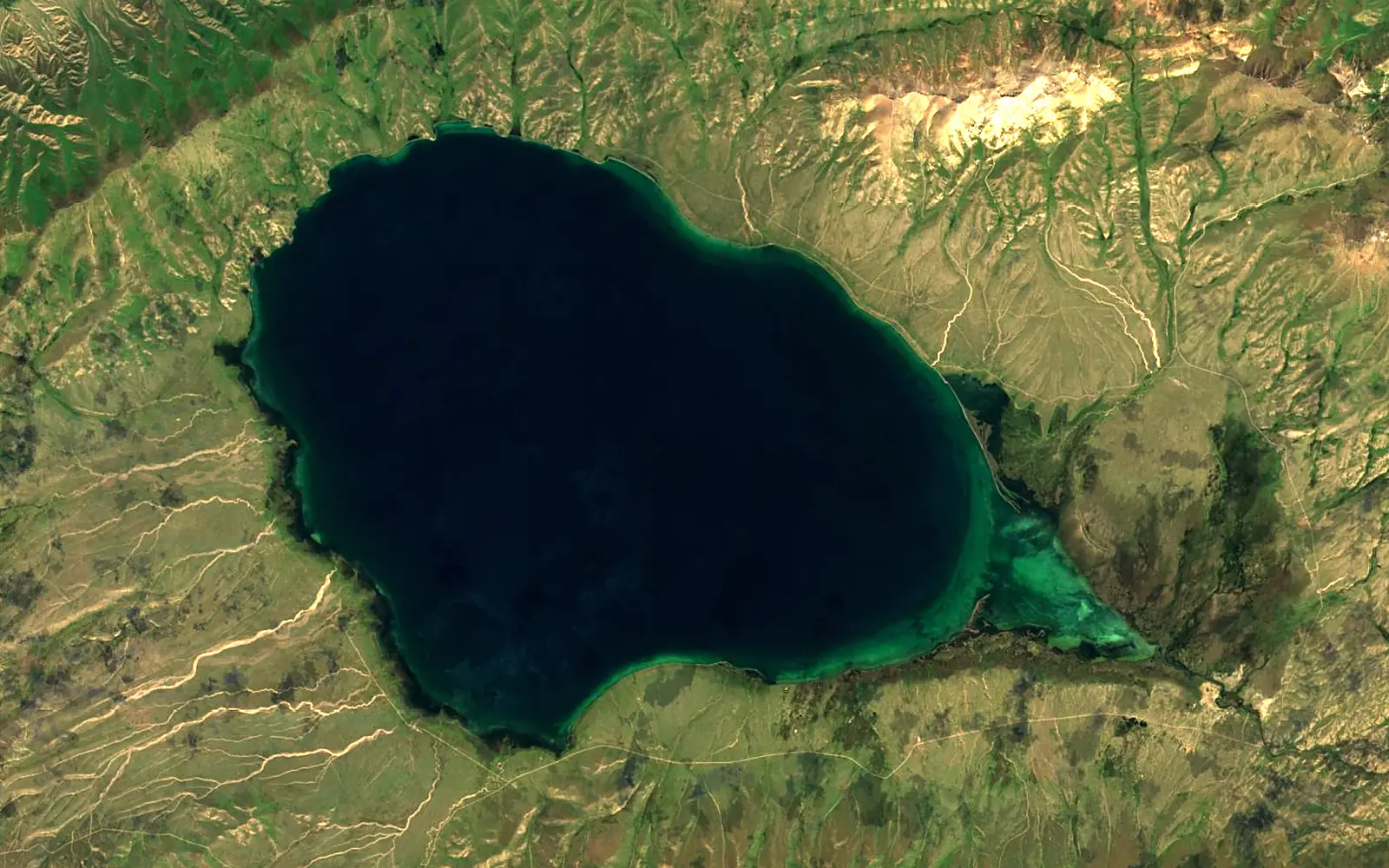 Song Kol Lake seen from space (Sentinel-2)