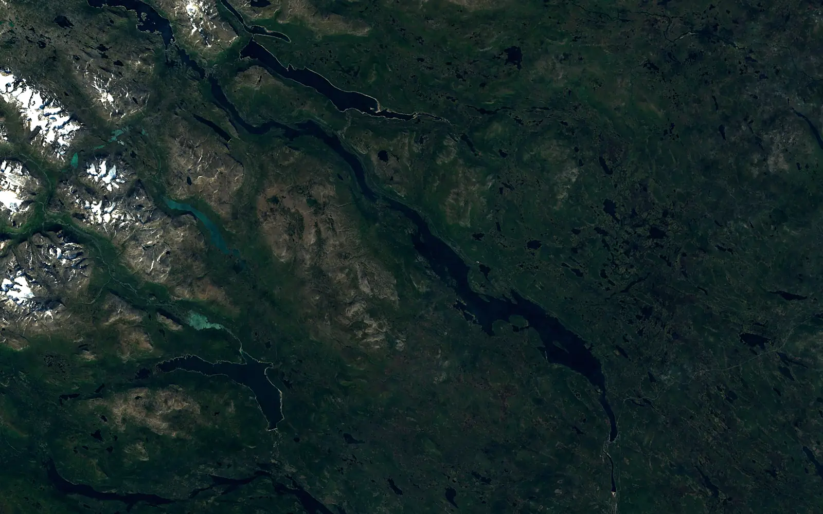 Stora Lulevatten seen from space (Sentinel-2)