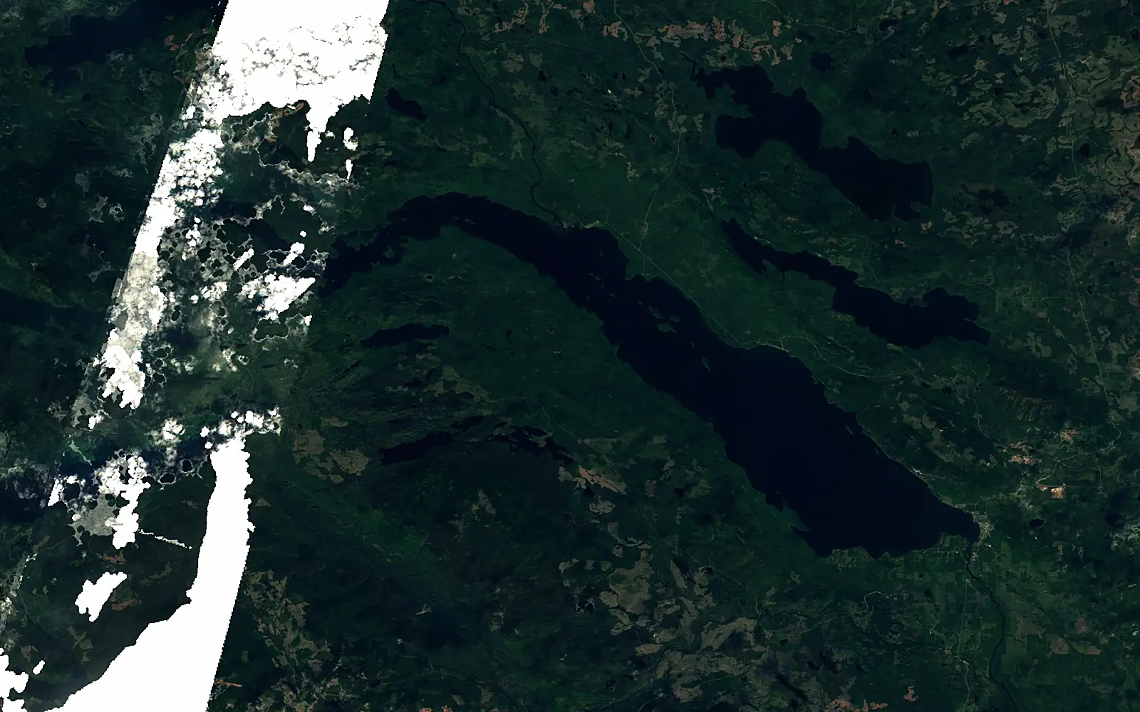 Stuart Lake seen from space (Sentinel-2)