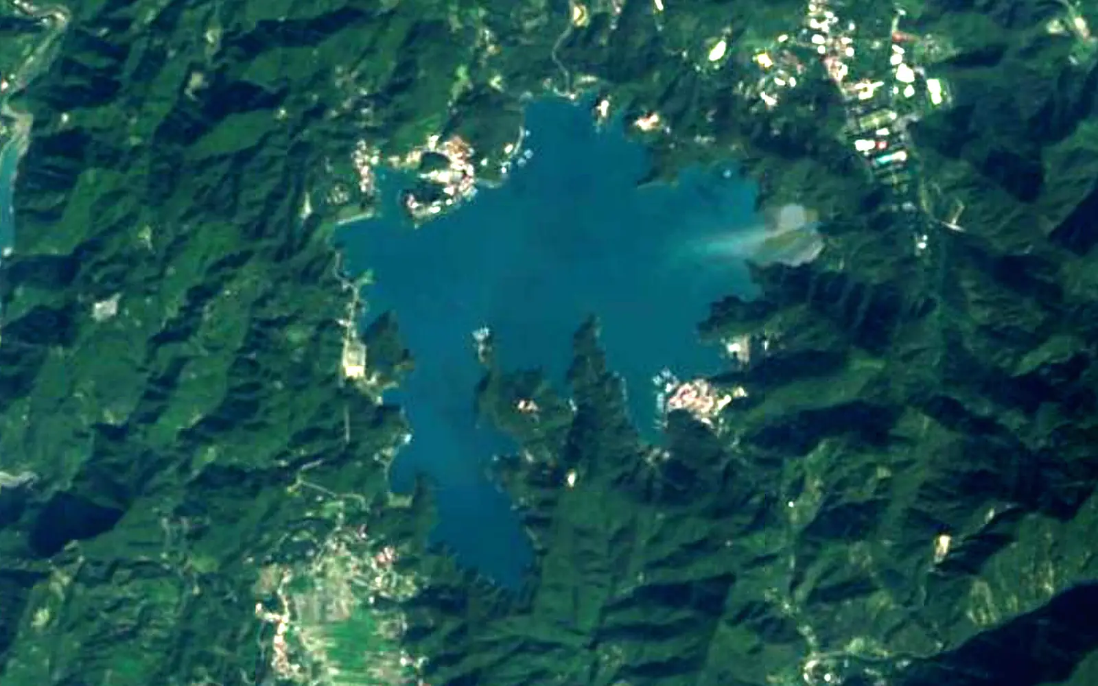 Sun Moon Lake seen from space (Sentinel-2)