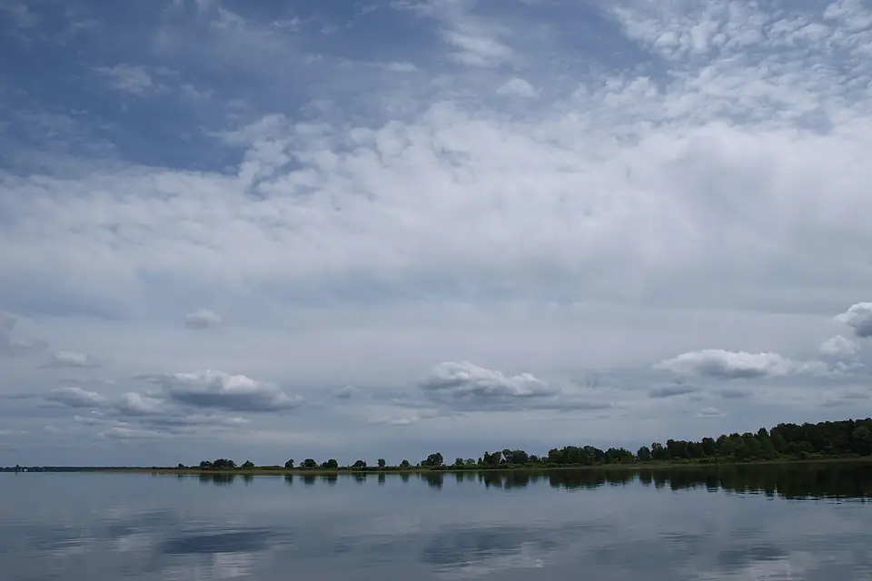 Covered by clouds Svityaz' Lake