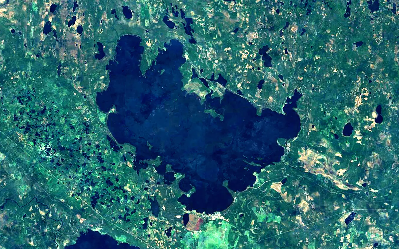 Syamozero seen from space (Sentinel-2)