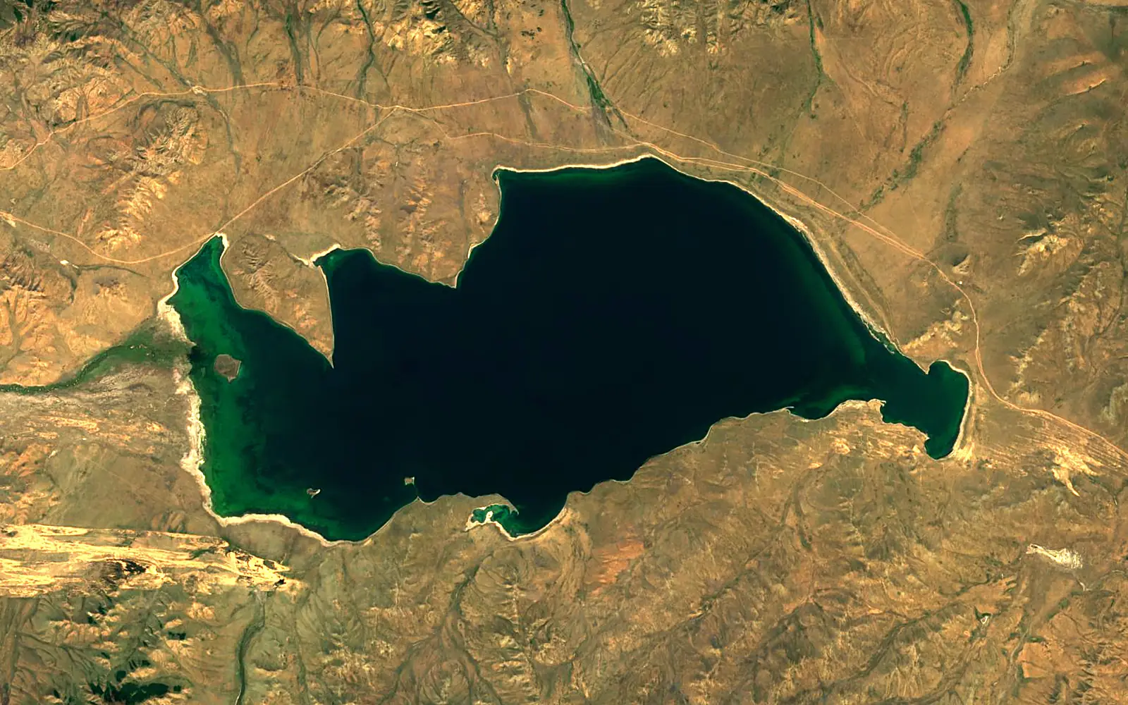 Telmen Lake seen from space (Sentinel-2)